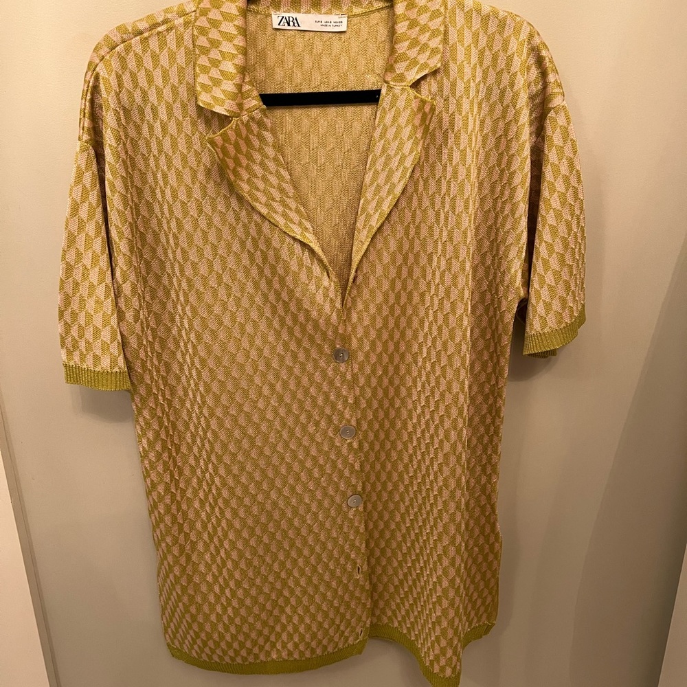 Zara Jacquard Print Polo Shirt